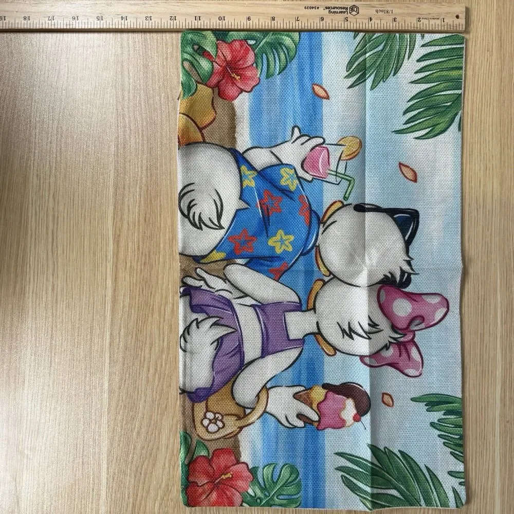Donald Daisy Duck Tropical Beach Pillow Case Cover Summer Linen Zipper 12x18